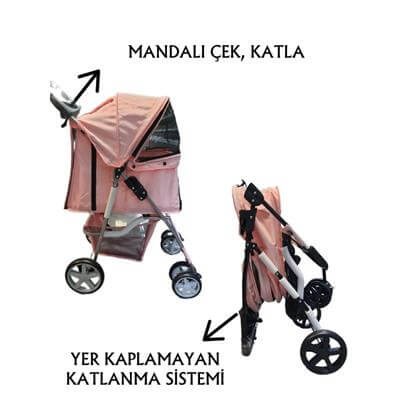 Tommy Evcil Hayvan Arabası 82x46x99cm Pembe Max 15 Kg