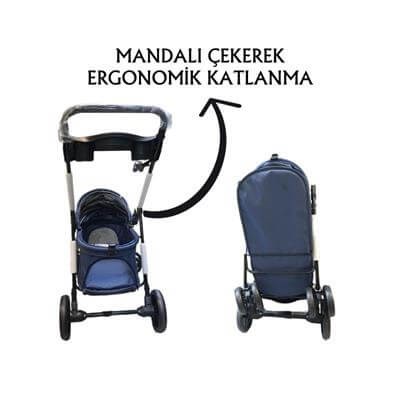 Tommy Evcil Hayvan Arabası 85x46x91,5cm Lacivert Max 15 Kg