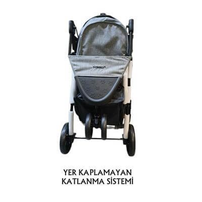 Tommy Evcil Hayvan Arabası 86x46x94,5cm Gri Max 15 Kg