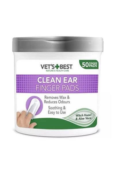 Vets Best Kedi ve Köpekler için Fındık ve Aloe Vera Özlü Kulak Temizleme Pedi 50li