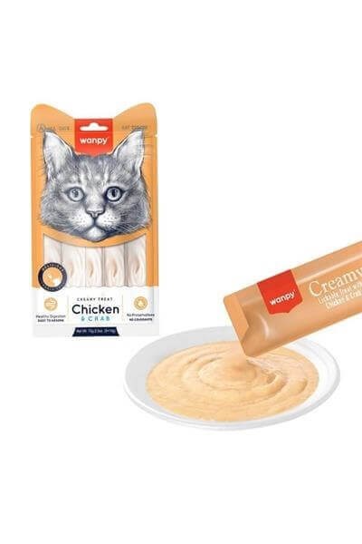 Wanpy Tavuklu Yengeçli Krema Kedi Ödülü 5x14 gr
