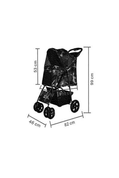 Zampa Showtime Kedi  Köpek Arabası 42x69.5x88cm GRİ