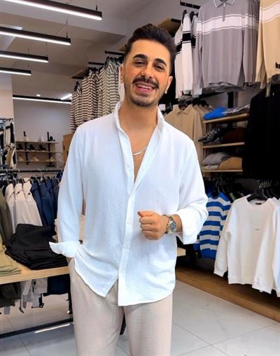 Airobin Kumaş Gömlek Beyaz