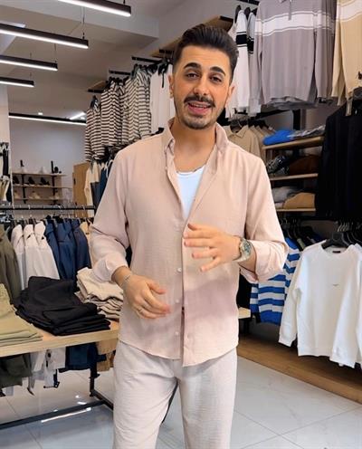 Airobin Kumaş Gömlek Krem