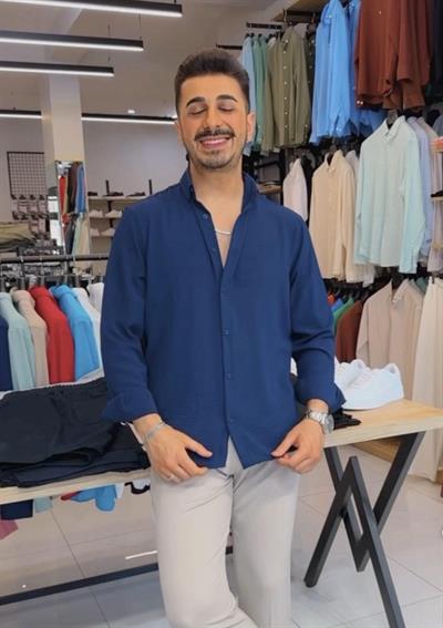 Airobin Kumaş Gömlek Lacivert