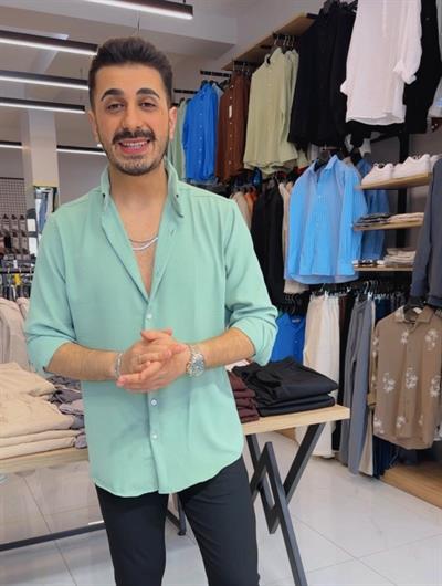 Airobin Kumaş Gömlek Su Yeşili