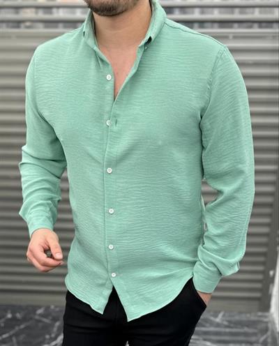 Airobin Kumaş Gömlek Su Yeşili