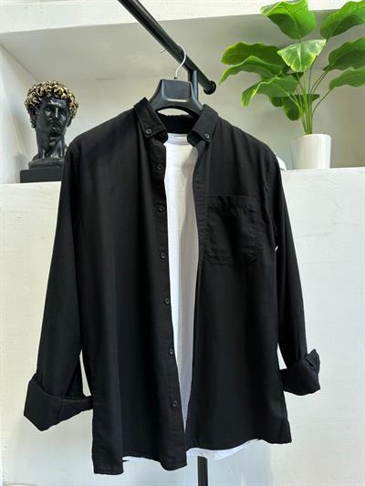 Gabardin Gömlek Siyah