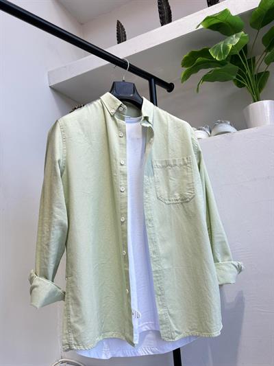 Gabardin Gömlek Su Yeşili