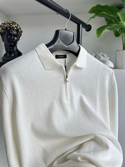 Polo Yaka Triko Beyaz