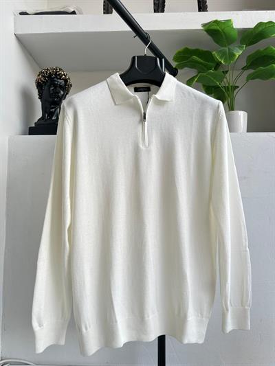 Polo Yaka Triko Beyaz