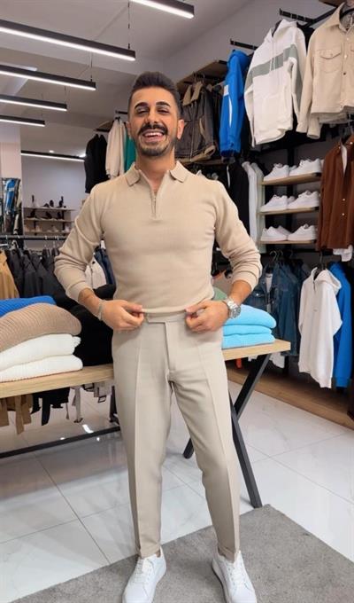 Polo Yaka Triko Krem