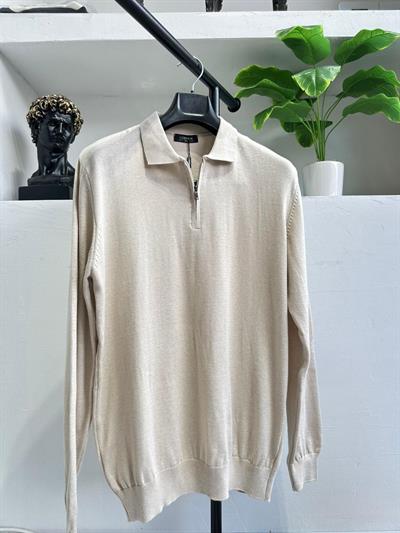 Polo Yaka Triko Krem