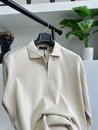 Polo Yaka Triko Krem