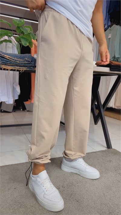 LASTİKLİ EŞOFMAN ALTI KREM