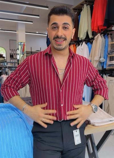 Bordo Çizgili Gömlek