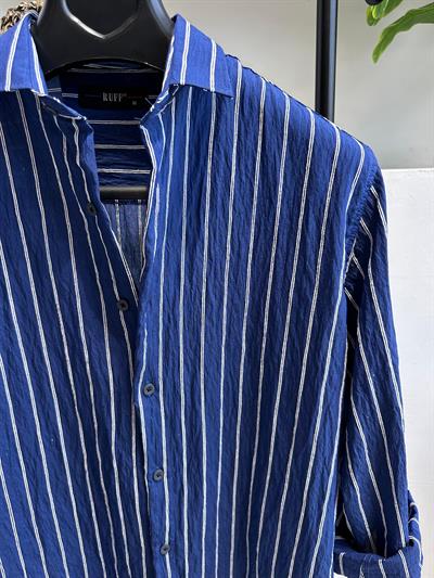 Lacivert Çizgili Gömlek
