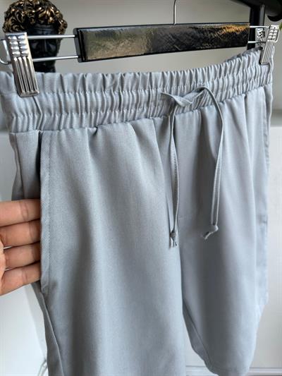 Pamuk Gabardin Şort Gri