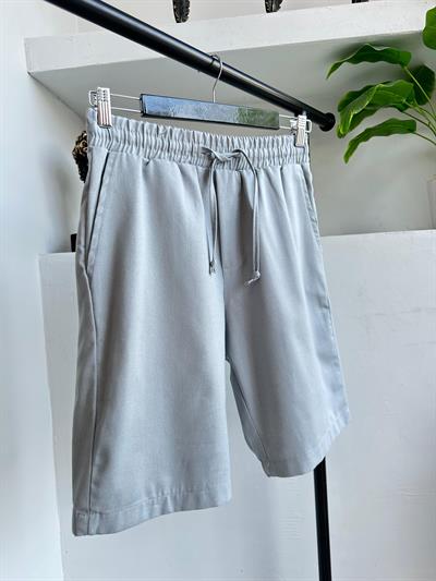 Pamuk Gabardin Şort Gri