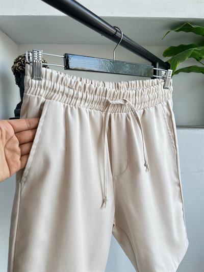 Pamuk Gabardin Şort Krem