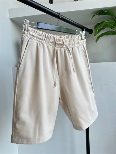 Pamuk Gabardin Şort Krem
