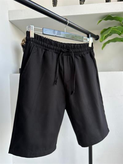 Pamuk Gabardin Şort Siyah