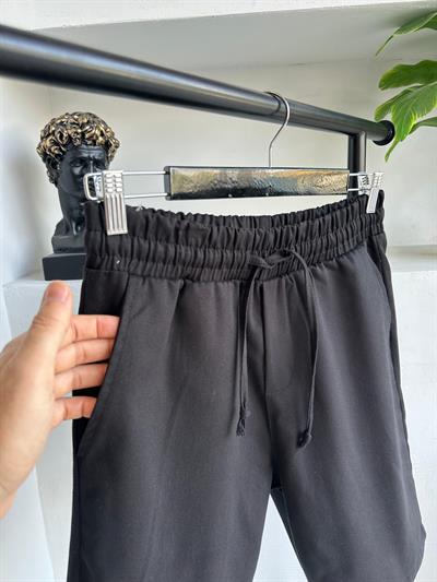 Pamuk Gabardin Şort Siyah