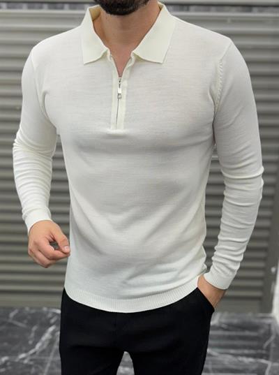 Polo Yaka Triko Beyaz
