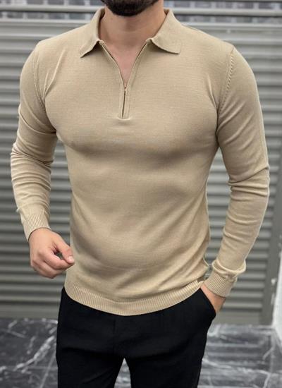 Polo Yaka Triko Krem