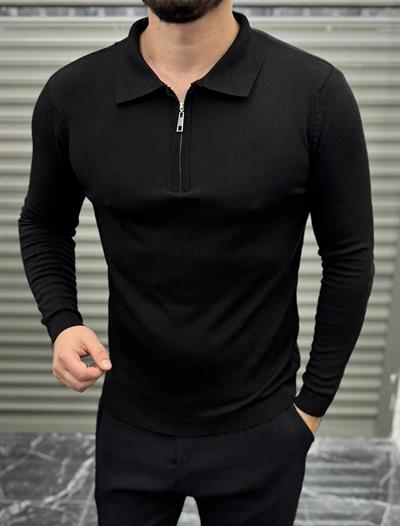 Polo Yaka Triko Siyah