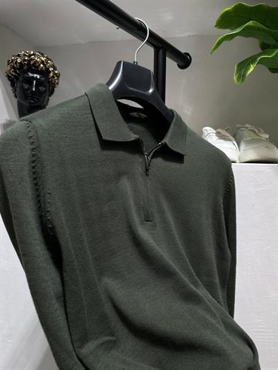 Polo Yaka Triko Yeşil