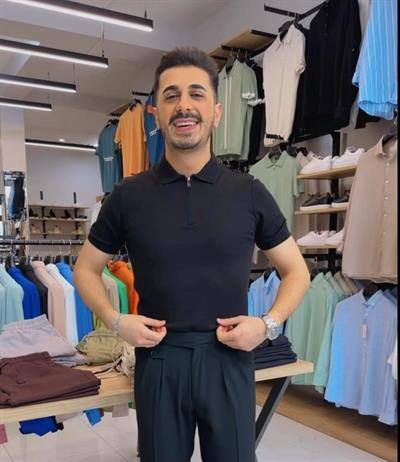 Fermuarlı Polo Yakalı Triko Tişört Siyah
