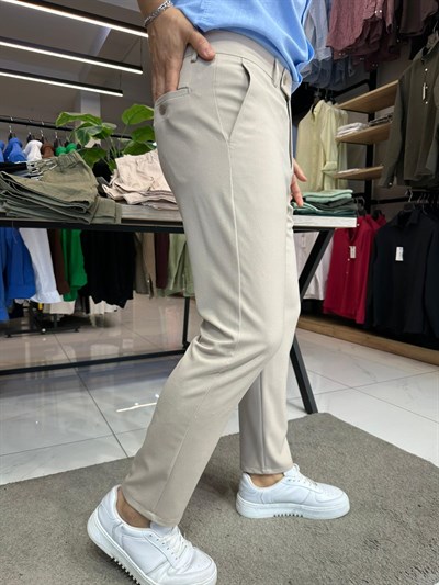 Slimfit Kumaş Pantolon Krem
