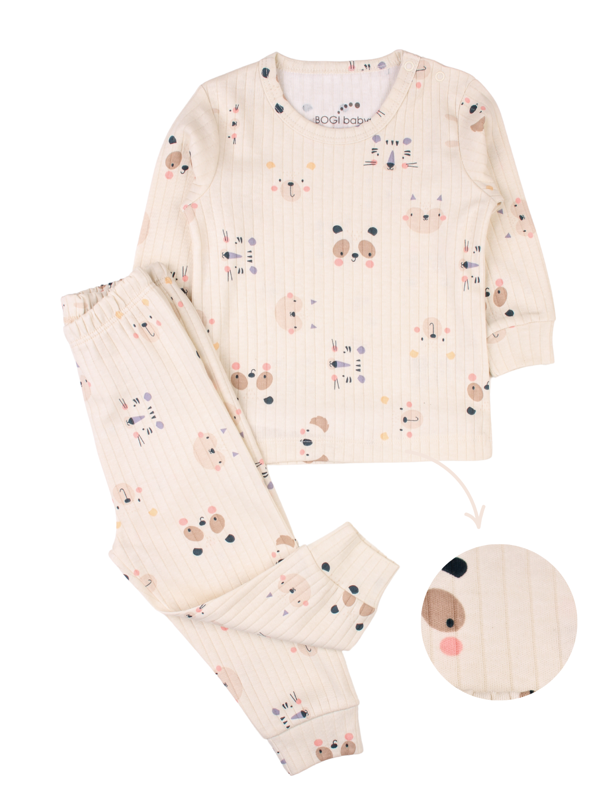 Fitilli Bebek Takımı Desenli Raporlu Alt Üst Takım