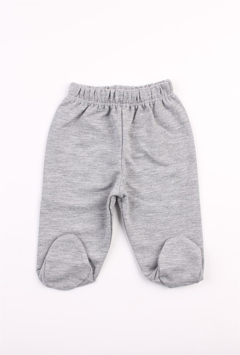 Gri Beli Lastikli Bebek Patikli Alt Yenidoğan Patikli Pantolon