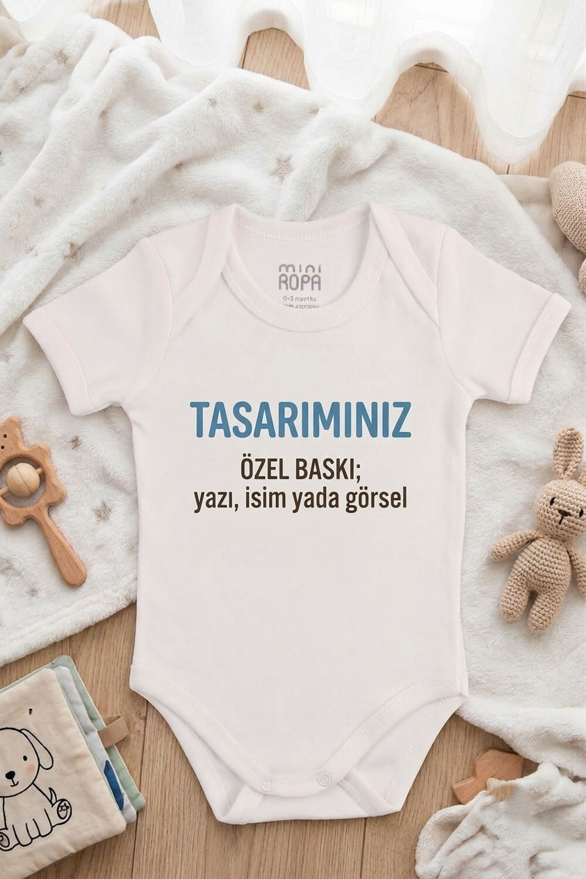 Kişiselleştirilebilir Pamuklu Bebek Body Özel Tasarım Bebek Zıbını