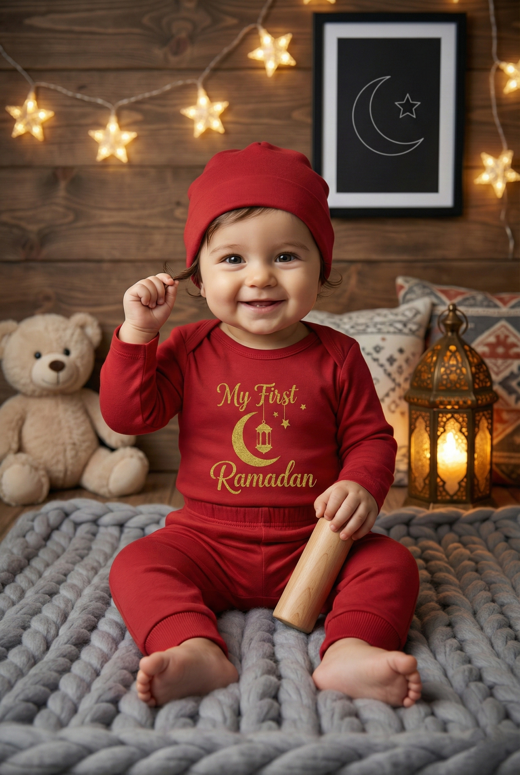 My First Ramadan Body Pantolon Takımı İlk Ramazanım Temalı Bebek Takımı