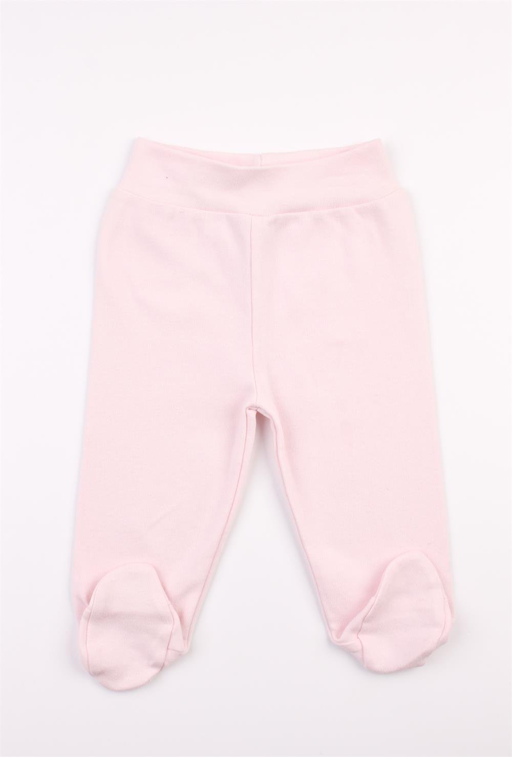 Pembe Bebek Patikli Alt Yenidoğan Patikli Pantolon Beli Ribanalı Bebek Tek Alt 