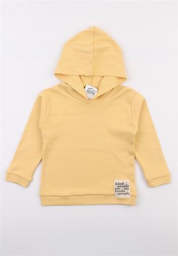 Sarı Kapüşonlu Penye Bebek&Çocuk Sweatshirt