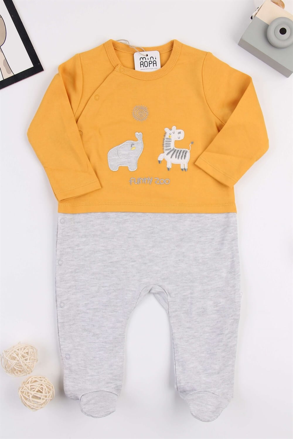 Bi Baby Funny Zoo Patikli Hardal Bebek Tulumu