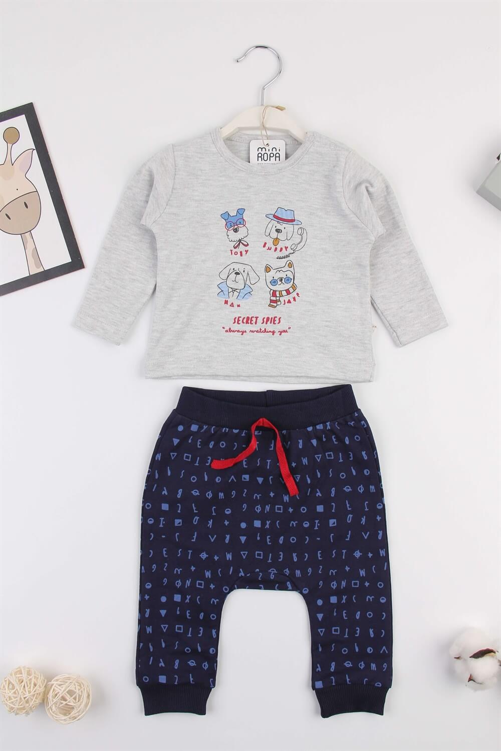 Dedektif Sweatshirt 2'li Erkek Bebek Takımı