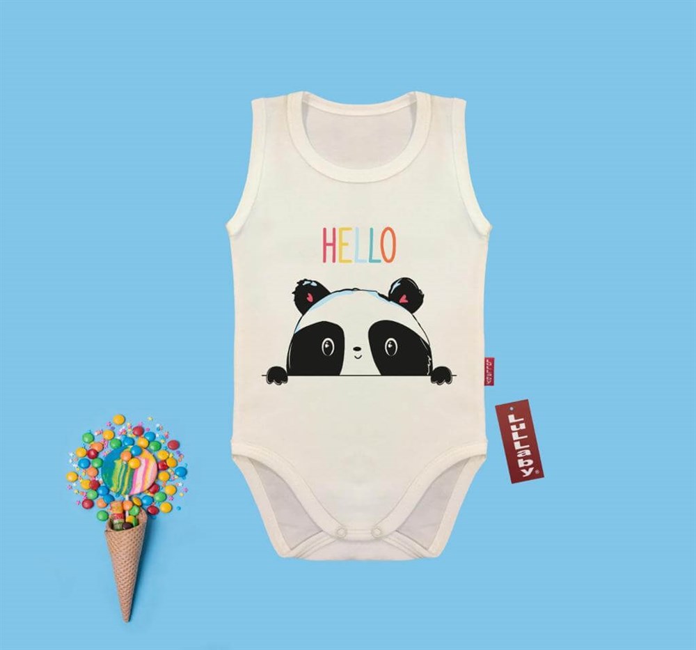 Hello Panda Baskılı Çıtçıtlı Atlet Badi