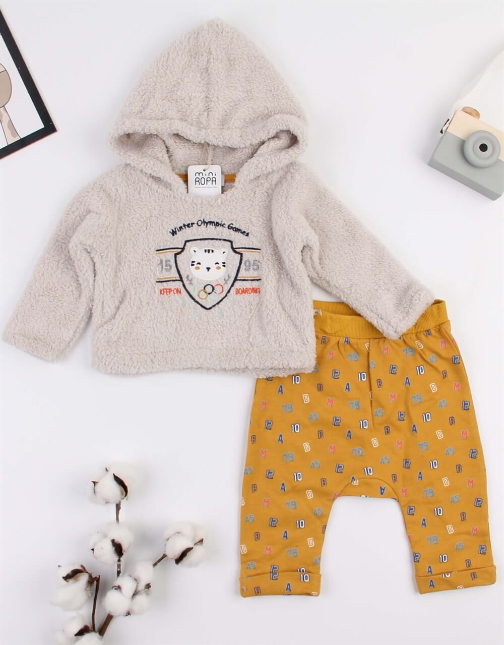 Olympic Kapüşonlu Welsoft 2'li Erkek Bebek Takım
