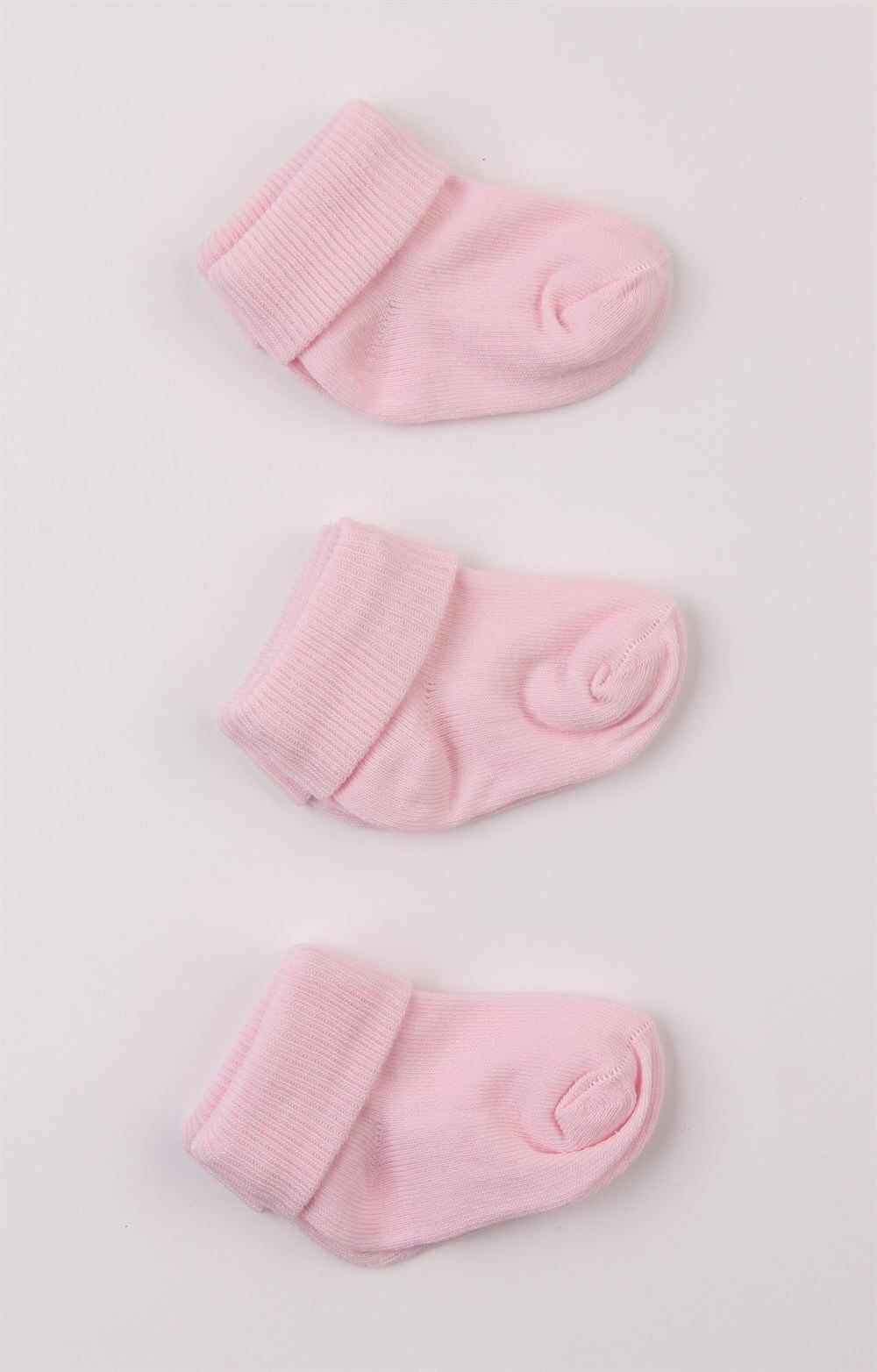 Pembe Pamuklu 3'lü Bebek Çorabı