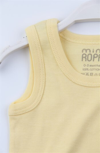 Pamuklu Sarı Askılı Çıtçıtlı Bebek Zıbın Atlet İç Body 