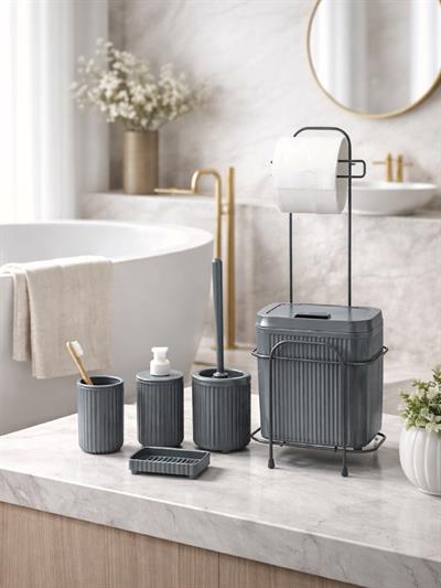 Antrasit 5 Parça Lüx  Standlı Banyo Seti DC-6806