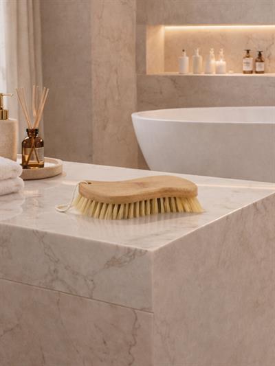 Doğal Ahşap Banyo Vücut Fırçası – Ergonomik Tasarım, Cilt Temizleme ve Masaj Fırçası  VICHY-7056