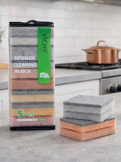 VICHY 5’li Bulaşık Süngeri Seti Çift Katmanlı Güçlü Temizlik Süngeri VCH-6983