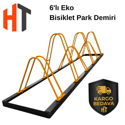 6'lı Bisiklet Park Yeri (Ekonomik Çift Yönlü) 210 x 40 cm