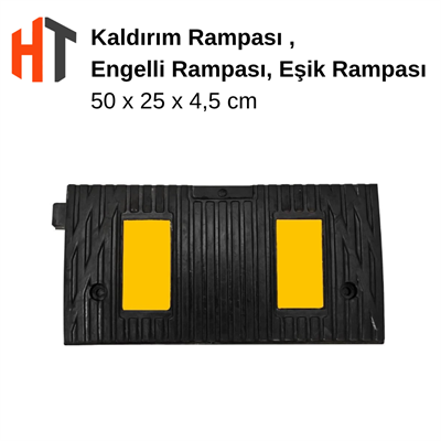 Kauçuk Rampa, Otopark Rampası, Kaldırım Rampası 50 x 25 x 4,5 cm 